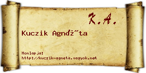 Kuczik Agnéta névjegykártya